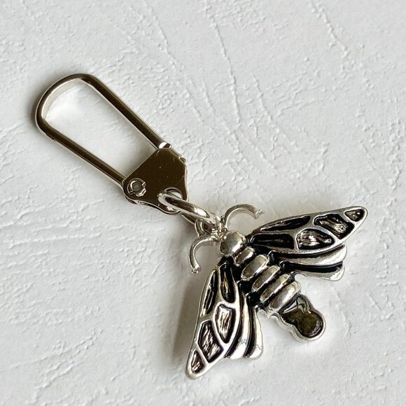 Dragonfly Wasp Firefly Bee Zipper Pull Purse Bag Charm Backpack Silver Tone Fly - Picture 7 of 10